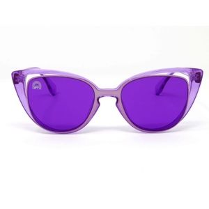 Purple cat eye sunglasses chakra festival